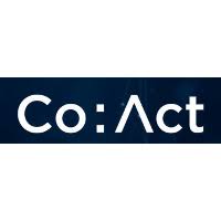 CoAct logo in white on a dark blue background.
